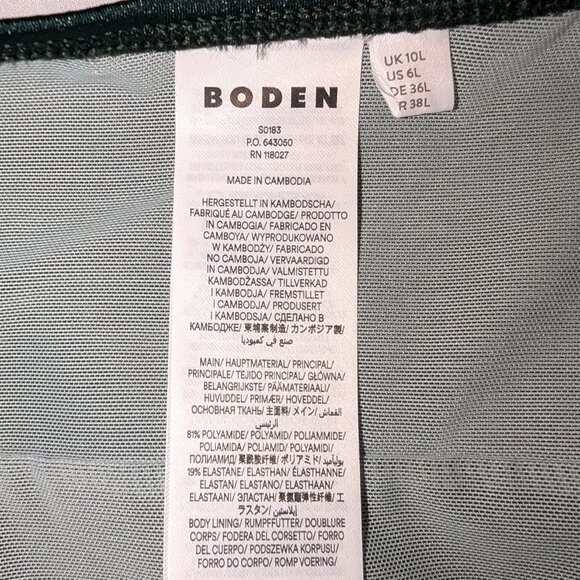 NWOT Boden | LONG Levanzo Halter One Piece Swimsuit Forest Green | Size 6L - Picture 9 of 11